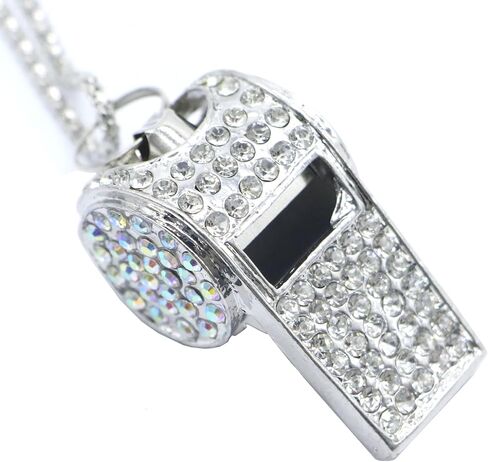 Whistle, Metal Crystal Rhinestone Whistle with Keychain, Bling Whistle, Loud Crisp Sound Whistles for Coach, Referee, Basketball, Lifeguard (Gold) in Saudi Arabia