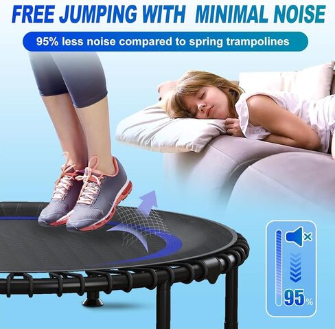 جهاز ريبوندر مقاس 40 بوصة للكبار بوزن 450 رطلًا من بنجي صامت صغير للياقة البدنية تمرين داخلي/خارجي مع مقود قابل للتعديل in Kuwait