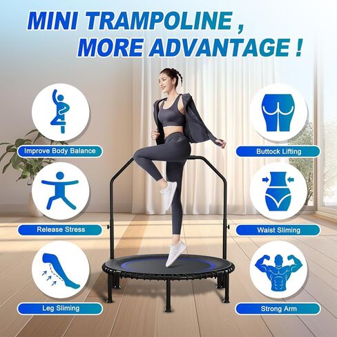 جهاز ريبوندر مقاس 40 بوصة للكبار بوزن 450 رطلًا من بنجي صامت صغير للياقة البدنية تمرين داخلي/خارجي مع مقود قابل للتعديل in Kuwait