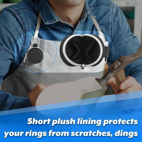 Portable Ring Organizer Case with Keychain, Traveling Ring Holder Storage Bag, Anti-Lost Keychain Container for Rings in Saudi Arabia