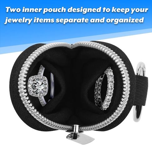 Portable Ring Organizer Case with Keychain, Traveling Ring Holder Storage Bag, Anti-Lost Keychain Container for Rings in Saudi Arabia