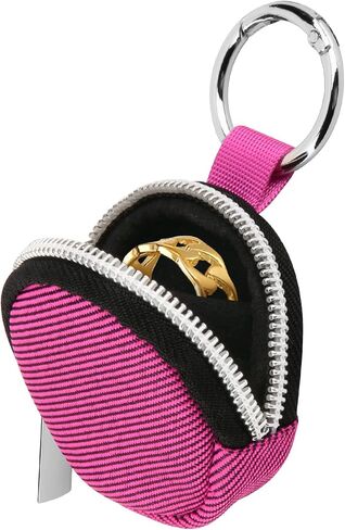 Portable Ring Organizer Case with Keychain, Traveling Ring Holder Storage Bag, Anti-Lost Keychain Container for Rings in Saudi Arabia