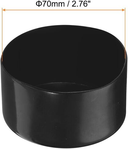4 Pack Screw Thread Protector Cover Rubber End Caps, [for Screw, Bolt, Rod End Cap] - 2 3/4 inch(70mm) Inner Dia/Black in Saudi Arabia