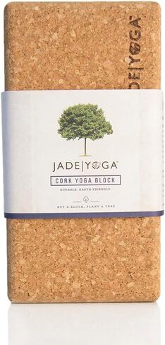 JadeYoga Cork Block - Non-Slip Yoga Prop and Pilates Block | Natural Cork Yoga Block | Water Resistant & Lightweight in Saudi Arabia