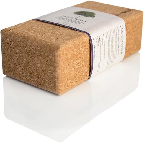 JadeYoga Cork Block - Non-Slip Yoga Prop and Pilates Block | Natural Cork Yoga Block | Water Resistant & Lightweight in Saudi Arabia