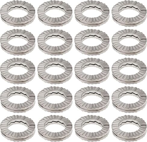 ECSiNG 20PCS M6 Wedge Manganese Steel Washers Double Stack Locking Washers Outer Diameter 10.8mm Thickness 2mm for Distribute Pressure from Bolts and Nuts in Kuwait