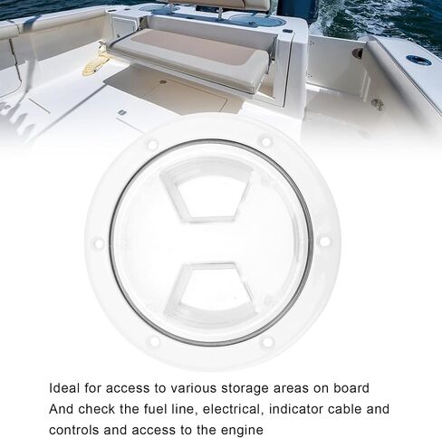 Yctze Boat Deck Access Hatch Transparent‑Cover White Round ABS Plate for RV Marine Yacht Boat Deck Access Hatch (6 inches) in Saudi Arabia