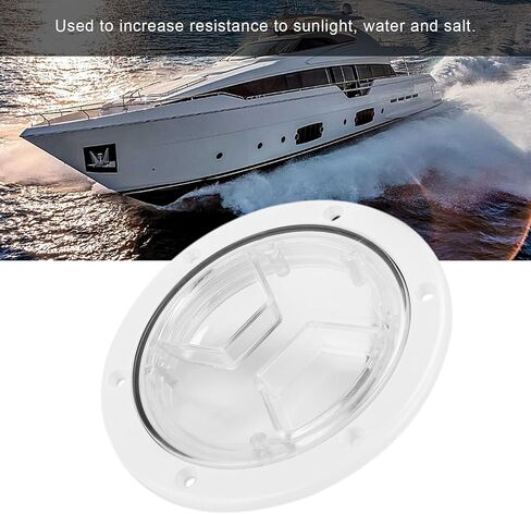 Yctze Boat Deck Access Hatch Transparent‑Cover White Round ABS Plate for RV Marine Yacht Boat Deck Access Hatch (6 inches) in Saudi Arabia