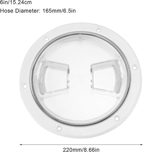 Yctze Boat Deck Access Hatch Transparent‑Cover White Round ABS Plate for RV Marine Yacht Boat Deck Access Hatch (6 inches) in Saudi Arabia