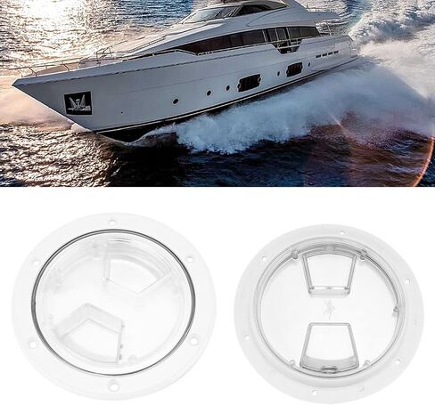 Yctze Boat Deck Access Hatch Transparent‑Cover White Round ABS Plate for RV Marine Yacht Boat Deck Access Hatch (6 inches) in Saudi Arabia