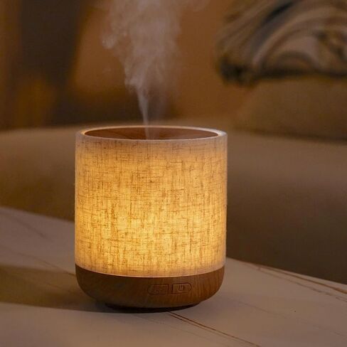 Essential Oil Diffuser 7 fl oz (200ml) with Fabric Cover and Night Lamp | Ultrasonic Aroma Diffuser | Humidifier with Lights | Room Decor | Small Humidifier for Bedroom | Housewaming Gift in Kuwait