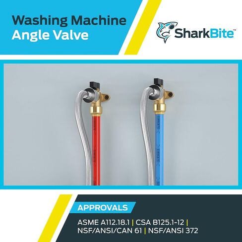 صمام زاوية غسالة SharkBite 1/2 بوصة × 3/4 بوصة MHT، ادفع لتوصيل تركيبات السباكة النحاسية، أنابيب PEX، النحاس، CPVC، PE-RT، HDPE، 25560LF in Saudi Arabia
