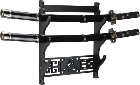 Huyear 3 Tier Katana جدار جبل، الخشب سيف ساموراي جدار جبل، حامل السيف كاتانا جدار حامل لعرض السيف الياباني in Saudi Arabia