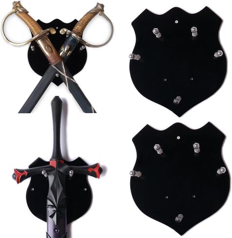 Wall Mount Sword Plaque Sword Holder Acrylic Sword Plaque Display Sword Stand with Hardware Sword Hanger (Black 1 pack) in Saudi Arabia