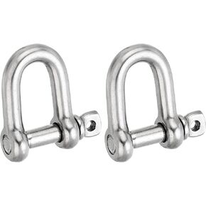PATIKIL Screw Pin Shackle M14 9/16" 2425lbs, 2 Pack 304 Stainless Steel D Ring Shackle for Chains Wire Rope Outdoor, Silver