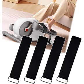 4Pcs Ellipse Leg Exerciser Machine Pedal Straps, Elliptical Adjustable Trainer Straps for Under Desk Elliptical Machine Peddler Foot Training Pedal Exercixer Home Fitness Sports Accessories