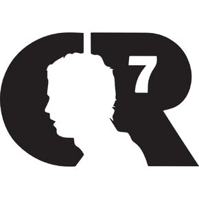 Cristiano Ronaldo CR7 Logo FC Sports 6" Wide Futbol Logo Custom Die Cut Decal - Black Color