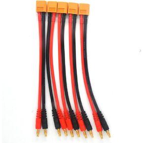 Padarsey 5 Pack XT60 to 4.0mm Banana Plug Balance Charge Cable Adapter Connectors for RC Helicopter Quadcopter XT60 Lipo Battery Plug Charge 12awg