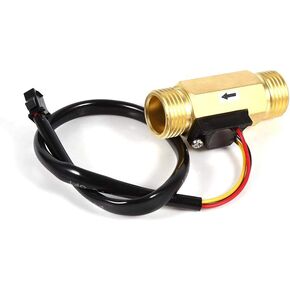 Water Flow Sensor Switch Hall Effect Liquid Water Flowmeter Meter 1-30L/min, DC4.5-18V, Copper - Water Flow Hall Sensor