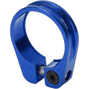 Bike Seat Post Clamp, Aluminum Alloy Bike Quick Release Seatpost Collar Diameter 31.8mm Seat Post Clamp for Mountain Bike Road Bike Gear Track(blue)