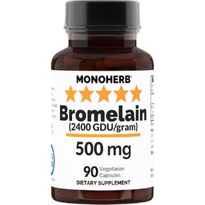 Bromelain 500 mg per Capsule - 90 Veg Capsules - 90 Servings