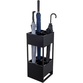 MyGift Premium Hotel Series Opaque Black Acrylic Freestanding Umbrella Holder Rack, Commercial Grade 12mm & 8mm Thick Acrylic Home Entryway Storage Stand for Long and Short Umbrellas