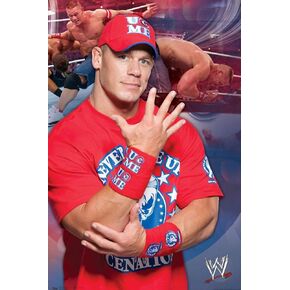 ملصق عام وجه WWE: شخصية جون سينا ​​ومهنة المصارعة والعبارات الأيقونية، ملصق ملفوف مقاس 30.48 × 45.72 سم in Kuwait