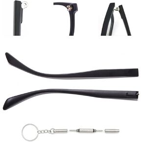 Glasses Replacement Arms, Eyeglass Replacement Temples, Plastic Glasses Replacement Temple, Eyeglass Temple Arm Repair Kit, TR 90 Frame Arms Screws and Multifunctional 3 in 1 Screwdriver