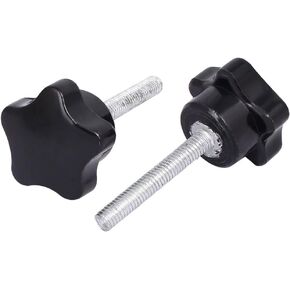 uxcell M6 x 40mm Plastic Star Head Screw Bolts Clamping Knobs Grips Black 2pcs