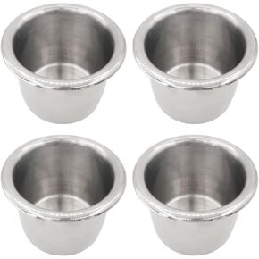 ISURE MARINE 4Pcs Stainless Steel Cup Holder,Drop-in Anti-Spill Heavy Duty Poker Table Cup Holder Inserts Fits Standard Soda Can for Desk, Boats, RV Cars & Trucks