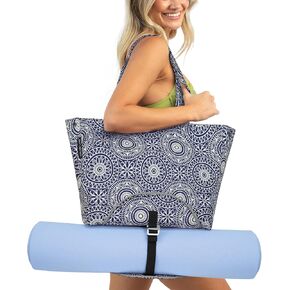 Explore Land Yoga Mat Bag Tote Carrier Pocket Carryall Storage Bag with 4 Pockets Fits Water Bottles and All Size Mats
