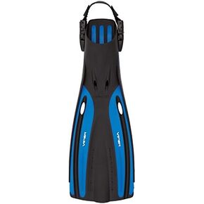 Oceanic Viper Scuba Diving Open Heel Adjustable Scuba Diving Best Buy Dive Fins Snorkeling Water Sports, Oceanic Blue, Reg(Men 10-12 Women 11-13)