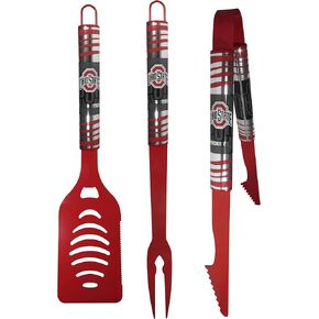 Siskiyou Sports NCAA Ohio State Buckeyes 3 pc Color BBQ Tool Set, Team Colors, One Size