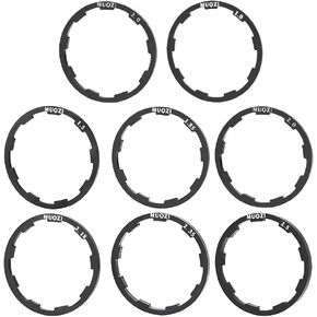 8Pcs Bicycle Grooved Hub Washer, Aluminum Alloy Flywheel Hub Washer Spacer, Cassette Gasket Bottom, Bracket Axle Washer Gasket for MTB Road Bike 1/1.5/1.85/2 / 2/2.18/2.35/2.5mm