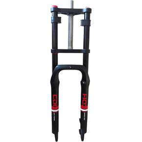 26 inch 4.0" Fat Tire Electric Bike Air Suspension Fork, Spacing Hub 135mm 1 1/8 Straight Tube MTB Manual Lockout 9mm QR Mountain Bike Double Shoulder Ebike Front Forks(26"×4")