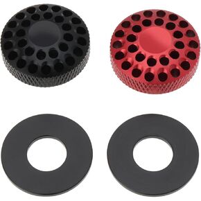 2 Sets Bicycle Front Fork Cap Suspension Cover Bike Fork Air Valve Cover Compatible with Manito Compatible with FOX (Black and Red)