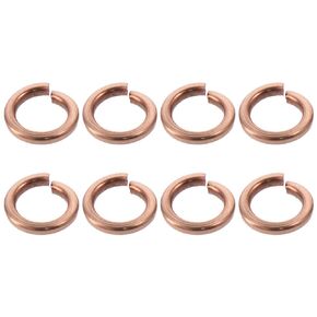 FEIYING M8 Copper Split Lock Washer, 8Pcs Spring Lock Washer Sealing Ring Gasket