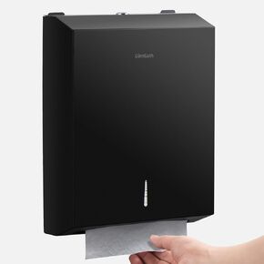 Paper Towel Dispenser Wall Mount,GlintGath Commercial Paper Towel Dispenser 304 Stainless Steel Touchless Trifold Paper Towel Dispenser for Bathroom,Restroom,Matte Black
