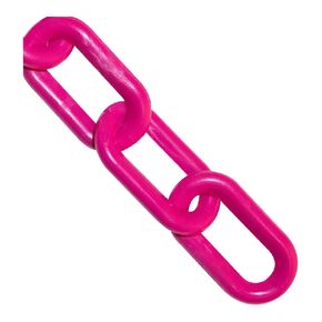 Mr. Chain Plastic Barrier Chain, Safety Pink, 3-Inch Link Diameter, 25-Foot Length (80025-25)