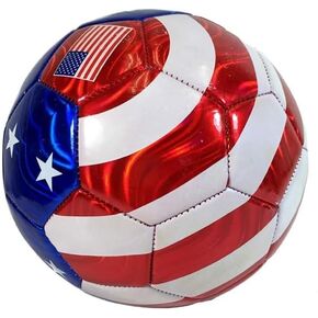 Soccer Ball USA Flag Design, Size 4, Red White Blue Colors