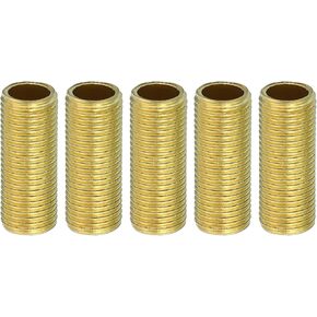 PATIKIL M10 Fine Thread Lamp Pipe, 5 Pack 20mm Threaded Hollow Tube Adapter Brass Coupler Connector Pipe Fitting
