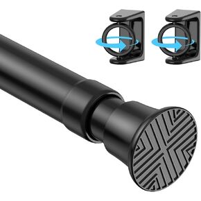 White Tension Curtain Rods18 to36 Inch Small Curtain Rods No Drilling Short Tension Rod Adjustable Spring Curtain Rod for Windows Door Closet Pressure Curtain Rod With One Set Rod Holders