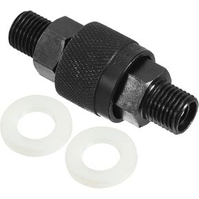 PATIKIL Hydraulic Quick Connect Coupler, 1 Set Carbon Steel M14x1.5mm Male Thread Pipe Fitting Plug Adapter for Construction Agriculture with Washer, Black