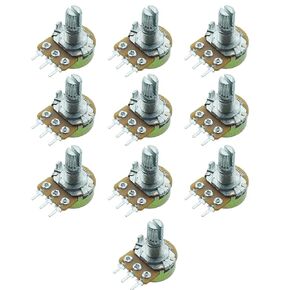 TAODAN 10PCS WH148 Type B10K Ohm Linear Taper Rotary Potentiometer 3 Pin 10mm Shaft Length for Controlling Electrical Equipment