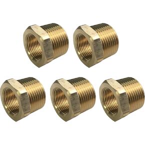 Generic Brass Pipe Fittings,3/8" Male x 1/8" Female NPT Bushing(Pack of 5).