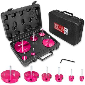 6 Piece Plastic Pipe Fitting Reamer Kit for 1/2" Drill, Includes 0.75", 1", 1.5", 2", 3", 4" Reamers, Carbide Cutting Inserts, For PVC, CPVC, ABS Pipe Fittings