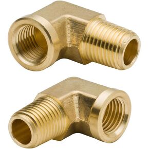 Legines 1/4 Inch Brass Street 90 Degree Elbow 1/4" NPT Male x 1/4" NPT Female Forged Pipe Fitting (Pack of 2)
