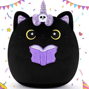 Happy Birthday Gift Black Cat Plush Toys-11'' Black Cat Plushies Anime Plush-Kawaii Birthday Plushie Stuffed Animals Cute Plushies, Black Cat Plush Pillow Cat Plushie Birthday Gifts for Kids