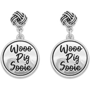 From the Heart Arkansas Razorbacks Woo Pig Sooie Silver Twist and Shout Earrings Jewelry Gift UA