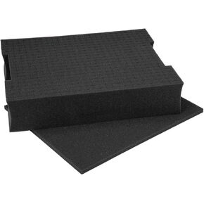 POWERTEC Tool Box Foam Insert, Pluck Foam Tool Organizer for Bosch L-Boxx 2, Customizable Foam Insert for Tool Case to Protect Drill, Impact Driver, Jigsaw, Router Tool, Angle Grinder, Sander (71603)